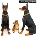 Personnalité en gros personnalisée 30 mm 18k chaîne en or collier de chien sculpture des crânes cool cols cols pour animaux de compagnie pour collier